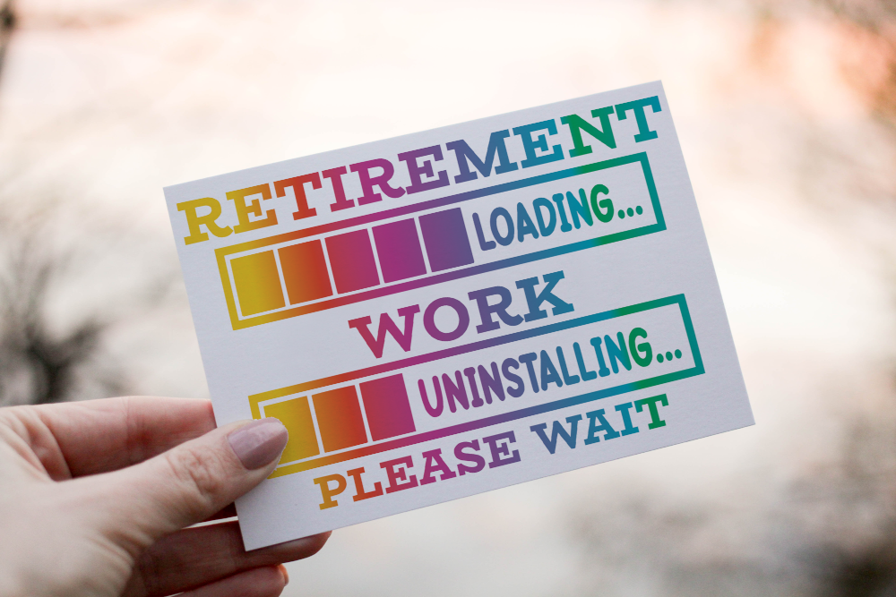 Retired Loading Card, Retirement Card, Personalised Card